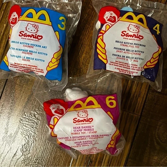 NWT Vintage 2000 McDonald’s Sanrio Hello Kitty Toy Lot of 5 Happy Meal 1,2,3,4,6 - Picture 3 of 5